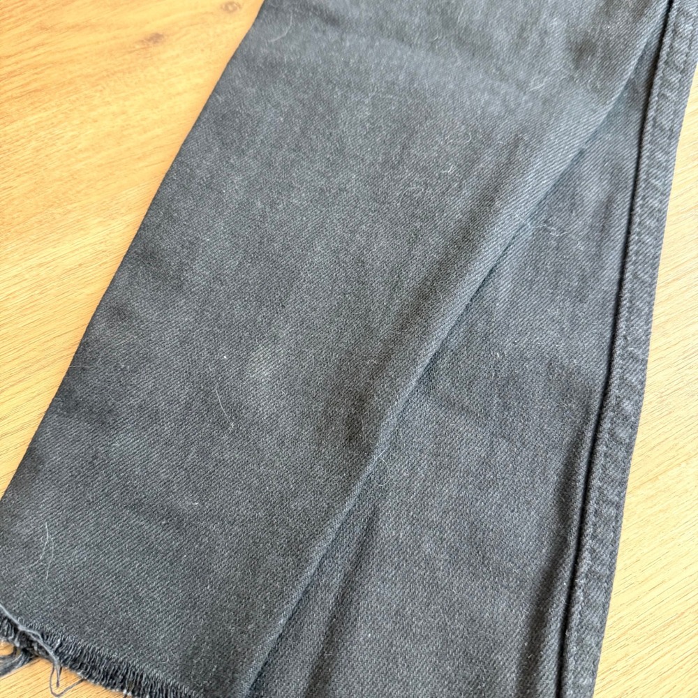EVERLANE Black High Rise Flare Jeans Raw Hem Size 29 Regular - Picture 8 of 8